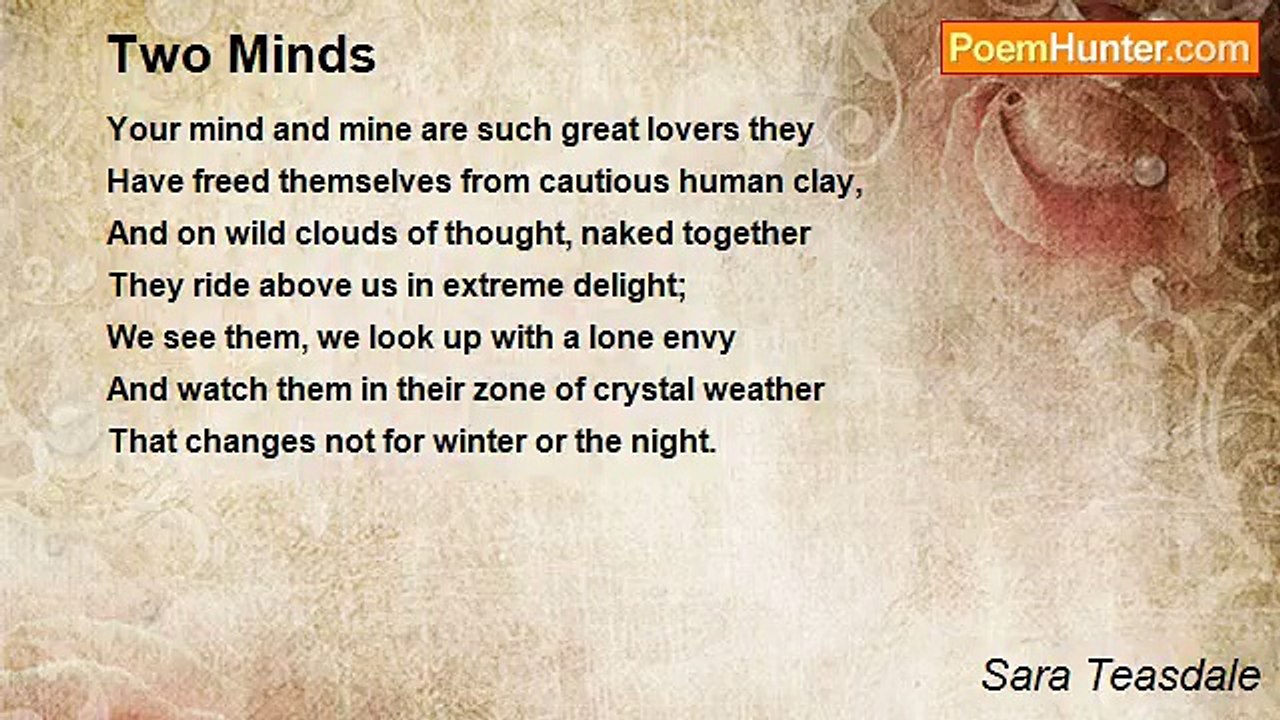 Sara Teasdale - Two Minds