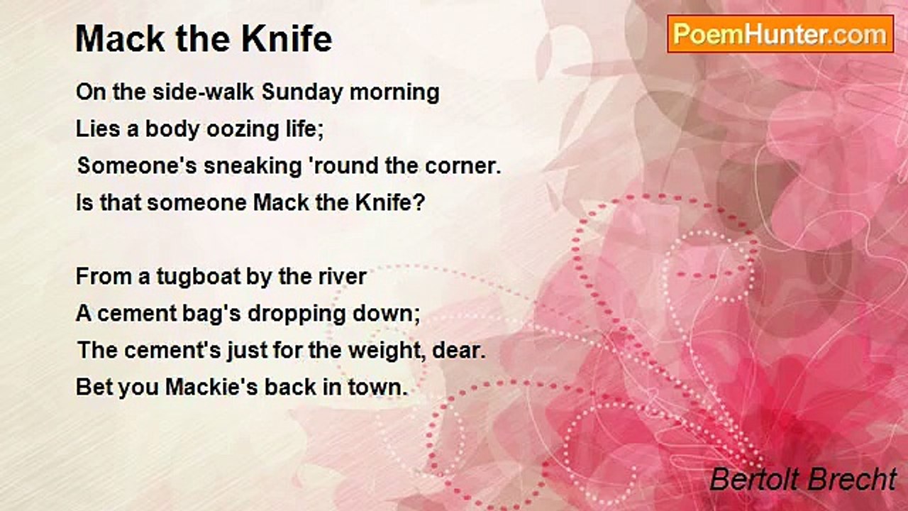 Bertolt Brecht - Mack the Knife