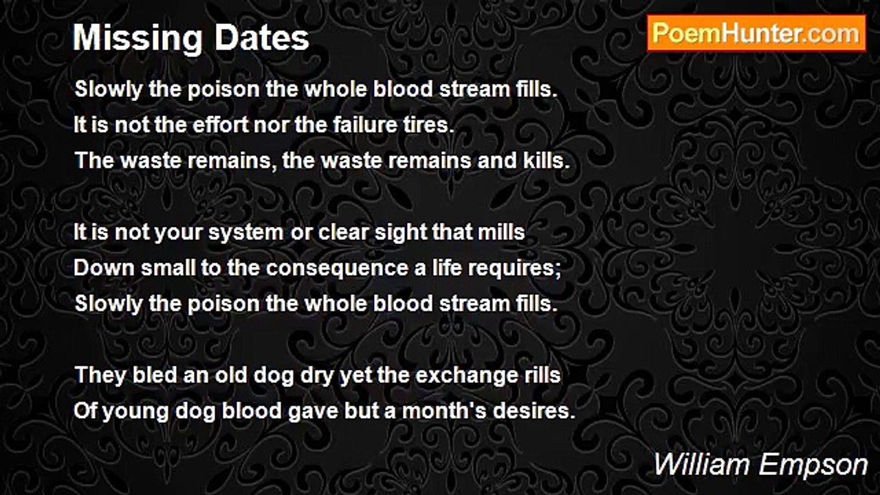 William Empson - Missing Dates
