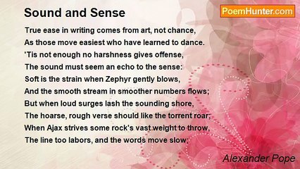 Alexander Pope - Sound and Sense