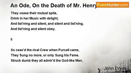 John Dryden - An Ode, On the Death of Mr. Henry Purcell
