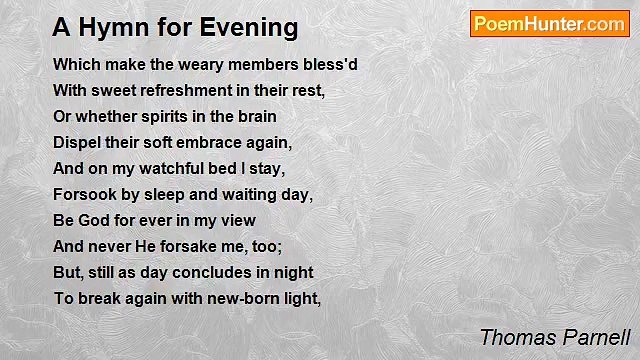 Thomas Parnell - A Hymn for Evening