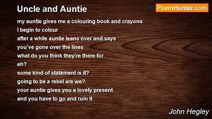 John Hegley - Uncle and Auntie
