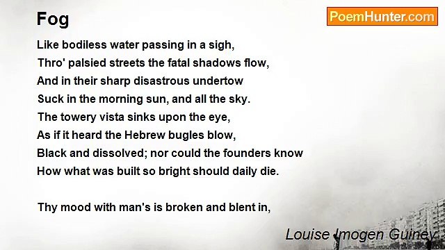 Louise Imogen Guiney - Fog