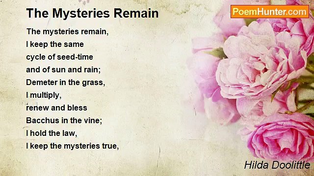 Hilda Doolittle - The Mysteries Remain