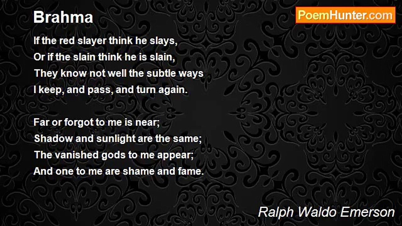 Ralph Waldo Emerson - Brahma