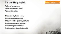 Yvor Winters - To the Holy Spirit