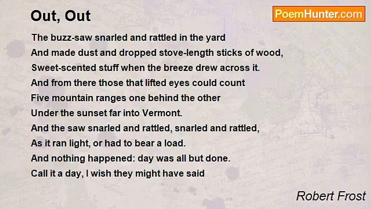 Robert Frost - Out, Out