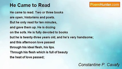 Constantine P. Cavafy - He Came to Read