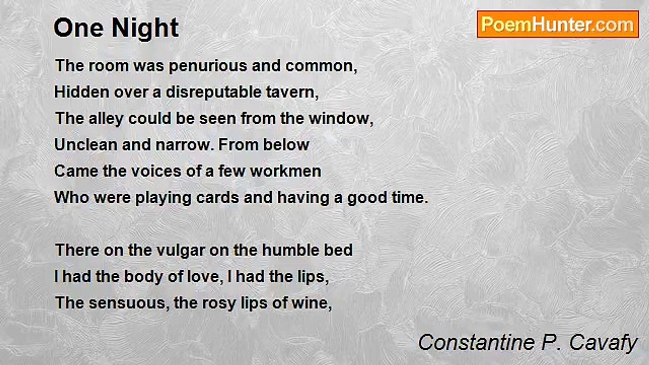 Constantine P. Cavafy - One Night