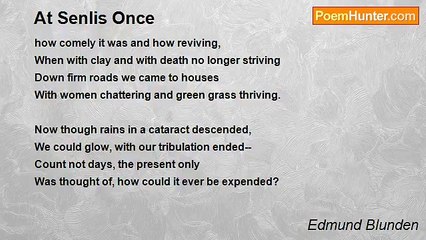 Edmund Blunden - At Senlis Once