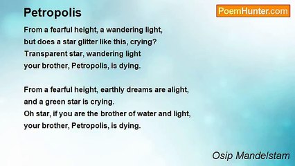 Osip Mandelstam - Petropolis