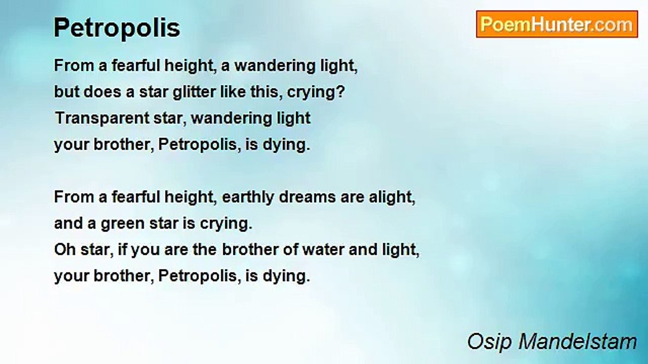 Osip Mandelstam - Petropolis
