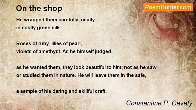 Constantine P. Cavafy - On the shop