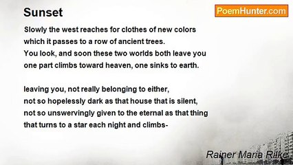 Rainer Maria Rilke - Sunset