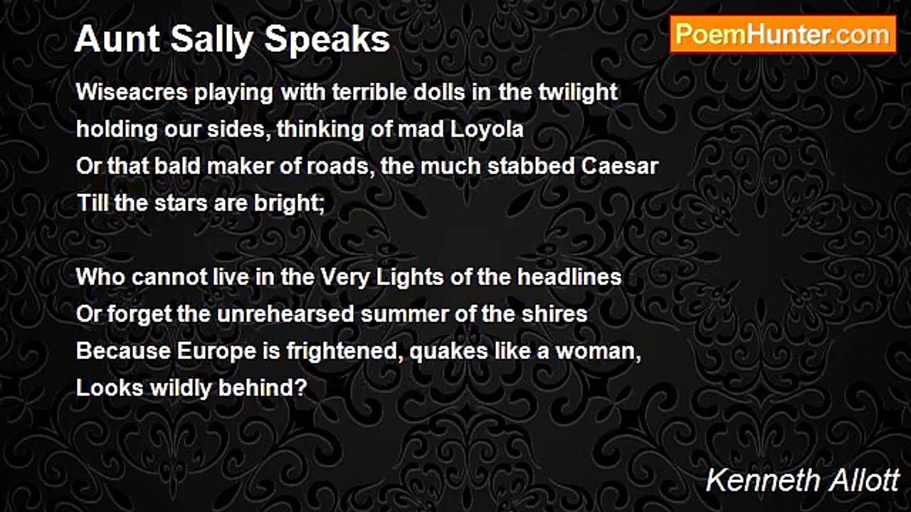 Kenneth Allott - Aunt Sally Speaks