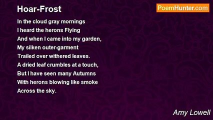 Amy Lowell - Hoar-Frost