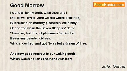 John Donne - Good Morrow