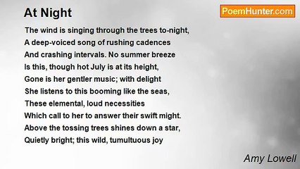 Amy Lowell - At Night
