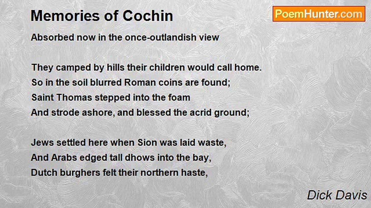 Dick Davis - Memories of Cochin