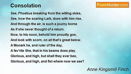 Anne Kingsmill Finch - Consolation