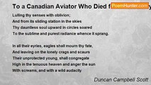 Duncan Campbell Scott - To a Canadian Aviator Who Died for his Country in France