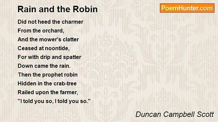 Duncan Campbell Scott - Rain and the Robin