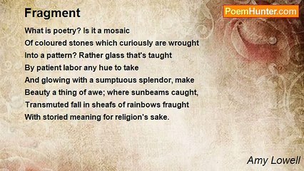 Amy Lowell - Fragment