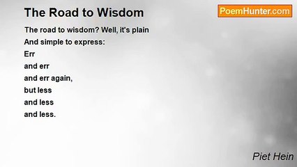 Piet Hein - The Road to Wisdom