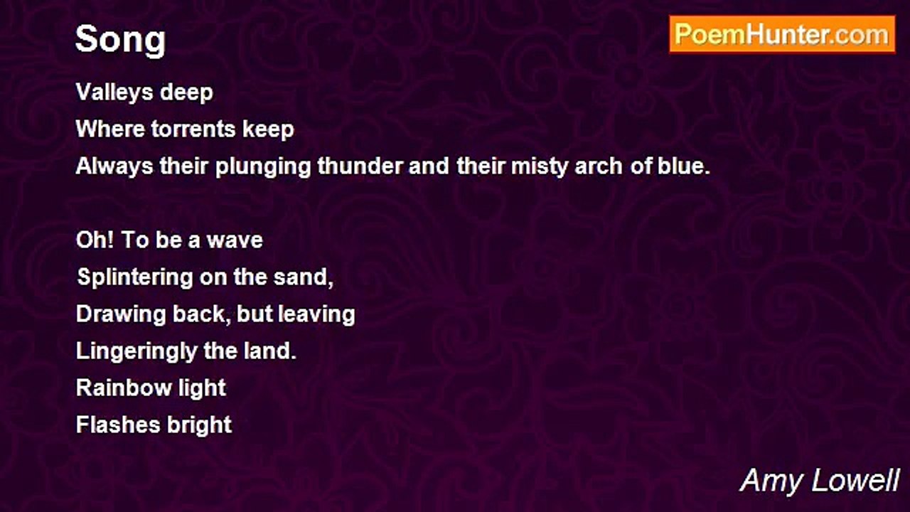 Amy Lowell - Song