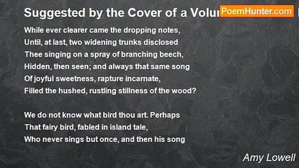 Amy Lowell - Suggested by the Cover of a Volume of Keats's Poems