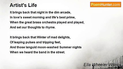Ella Wheeler Wilcox - Artist's Life