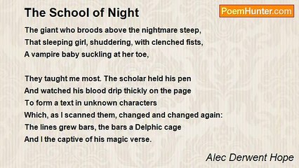 Alec Derwent Hope - The School of Night