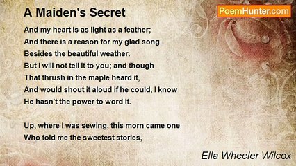 Ella Wheeler Wilcox - A Maiden's Secret