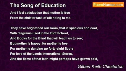 Gilbert Keith Chesterton - The Song of Education