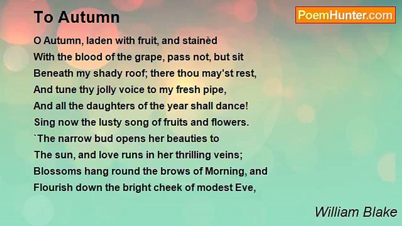 William Blake - To Autumn