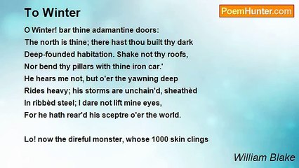 William Blake - To Winter