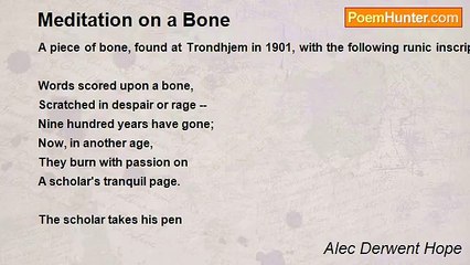 Alec Derwent Hope - Meditation on a Bone