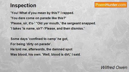 Wilfred Owen - Inspection