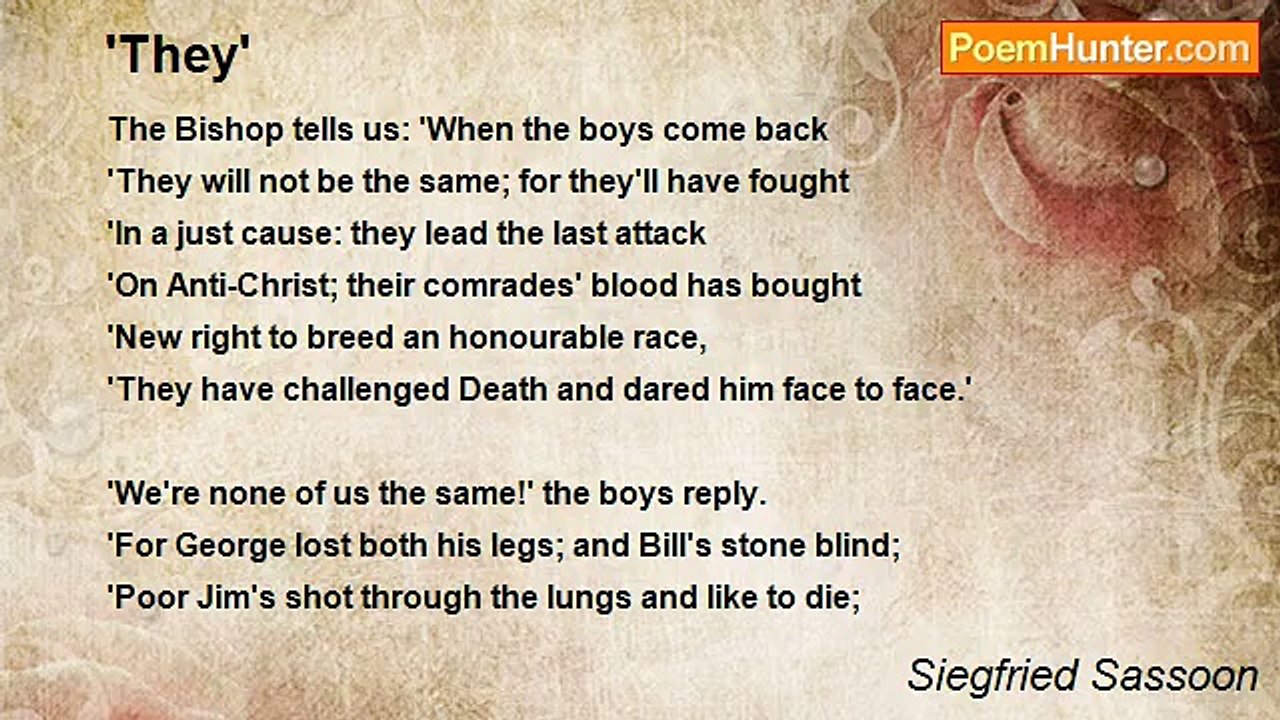 Siegfried Sassoon - 'They'