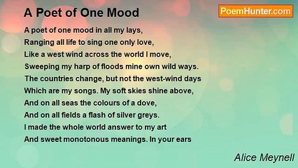 Alice Meynell - A Poet of One Mood