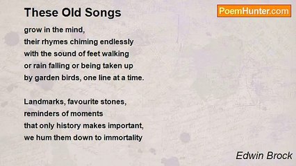 Edwin Brock - These Old Songs