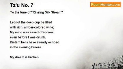 Li Ch'ing Chao - Tz'u No. 7