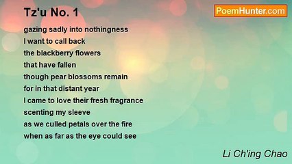 Li Ch'ing Chao - Tz'u No. 1
