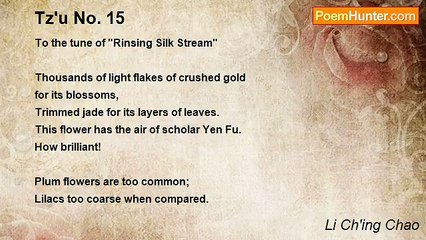 Li Ch'ing Chao - Tz'u No. 15