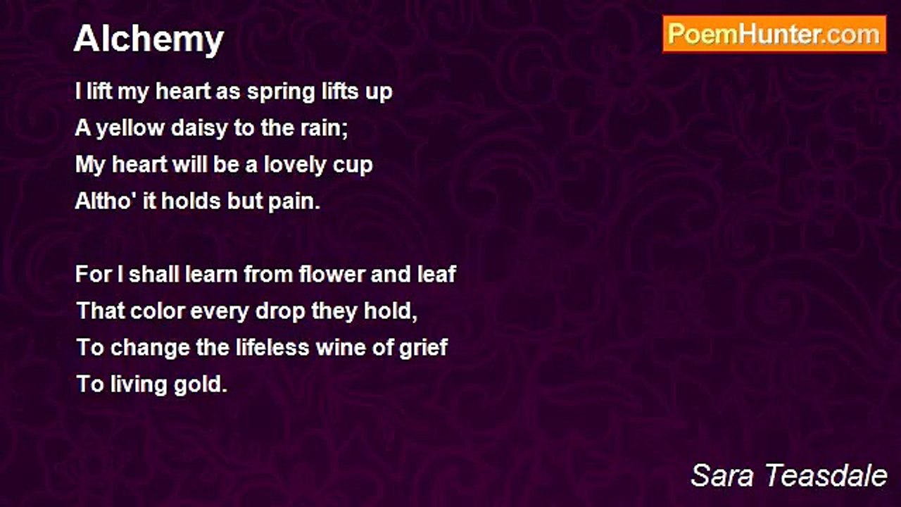 Sara Teasdale - Alchemy