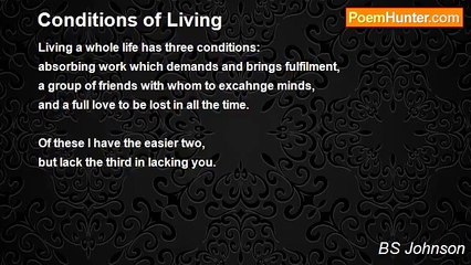 BS Johnson - Conditions of Living
