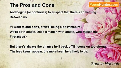Sophie Hannah - The Pros and Cons