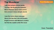 Sara Teasdale - The Wanderer