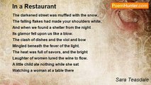 Sara Teasdale - In a Restaurant